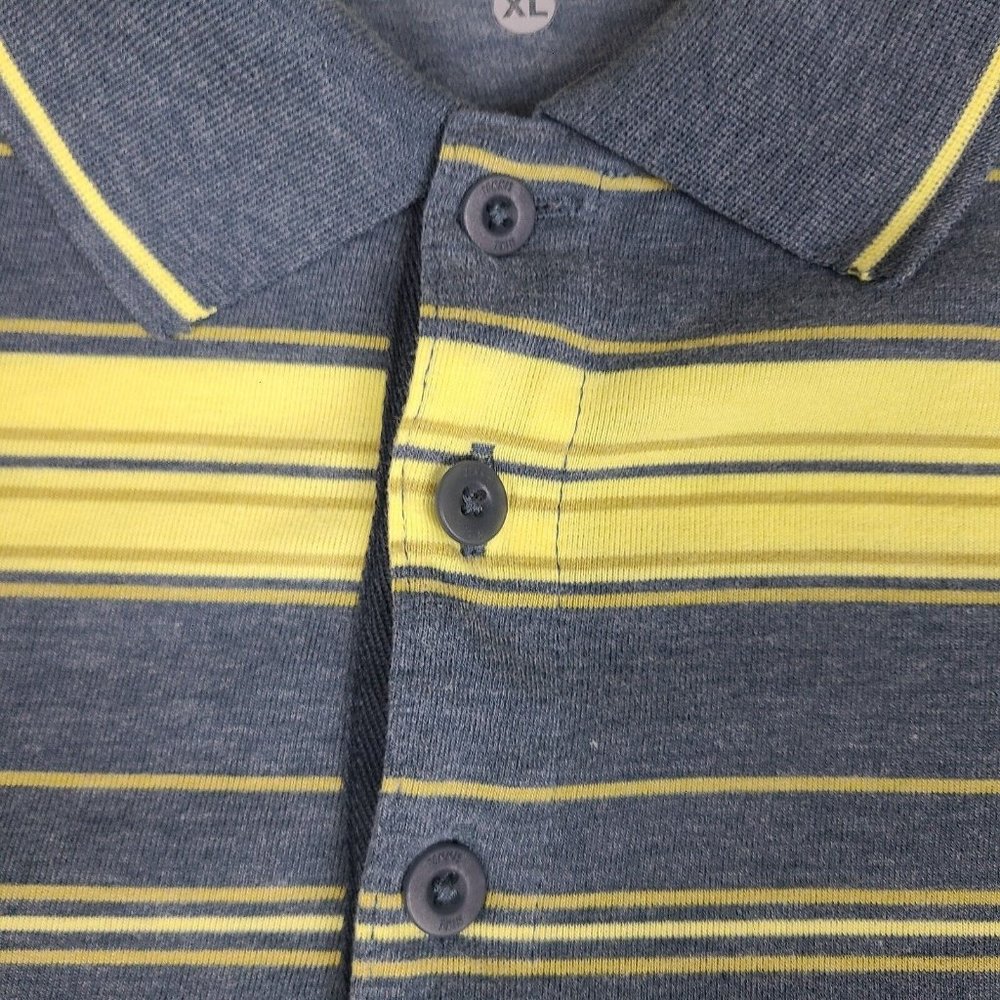 Nike Dri-Fit Tennis Polo Shirt‎ Mens Size X-Large Yellow Grey Striped Pullover - Picture 5 of 10